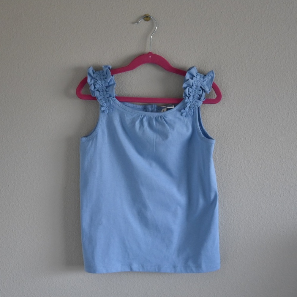 NWT Janie and Jack flower sleeve button back tank